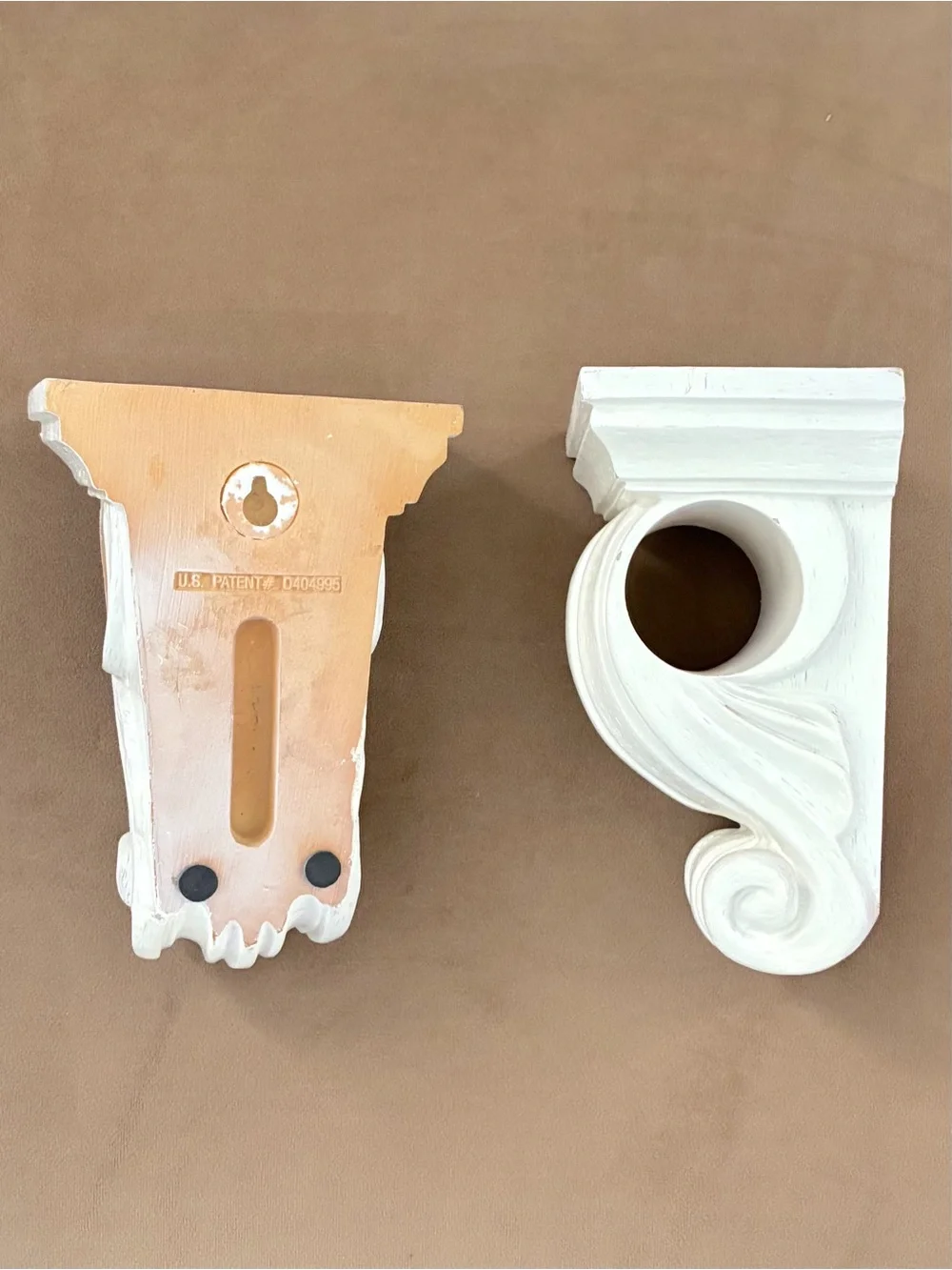 Pair of 6 inch Drapery sconce curtain rod holders.